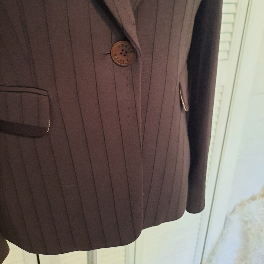 Herve leger Paris pinstripe graffiti pant suit sz 2 8 *W - Picture 8 of 9